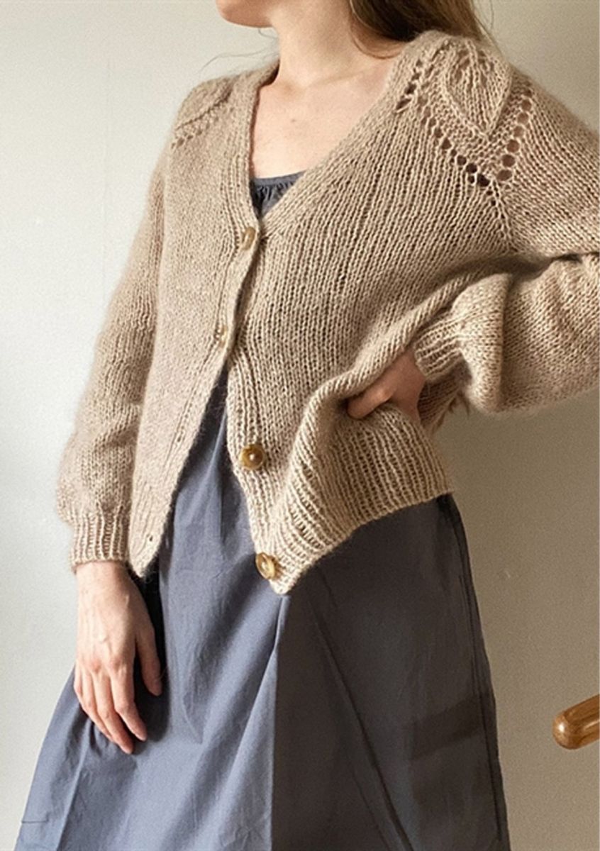 leKnit - Chunky Dahlia v-neck cardigan