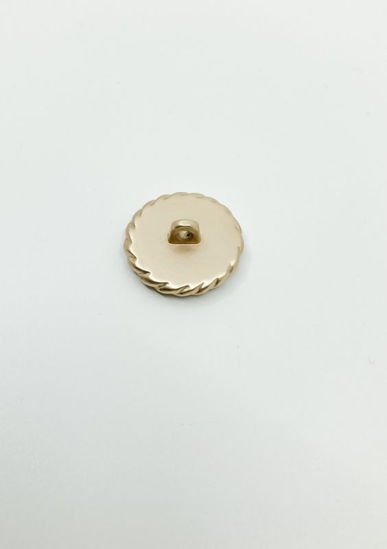 Marmorknapp rund 20  mm -Hvit/gull
