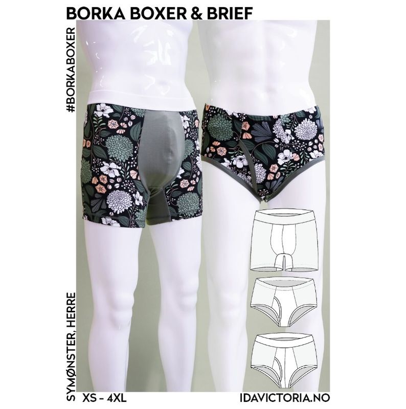 Borka boxer & brief, herre (XS-4XL) - Papir